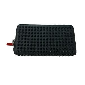 Christian Louboutin Panettone studded zip-around wallet in black leather